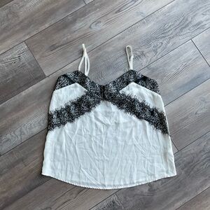 Elegant Lace Trimmed White Top